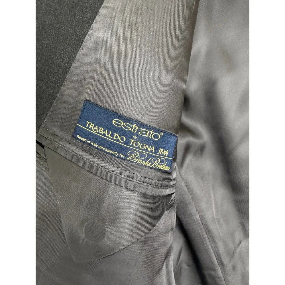 Brooks Brothers 1818 Madison Blazer Mens 44R Charcoal Grey Wool Estrato Italy